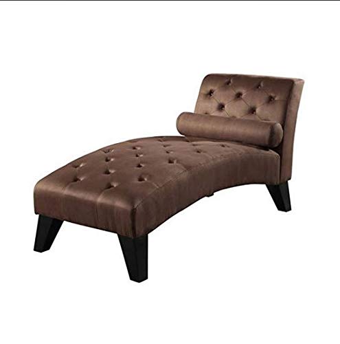 Chaise Lounge: Contemporary Chaise Lounge Chair - Indoor Living Room Microfiber Lounger - Tufted Back and Seat