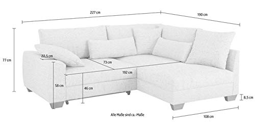 L Shape Sofa Set:- Florence Lounger Fabric Sofa Set