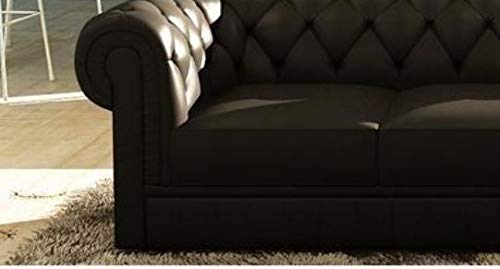 L Shaped Sofa Set:- Luxury Chesterfield Leatherette Sofa Set (White)