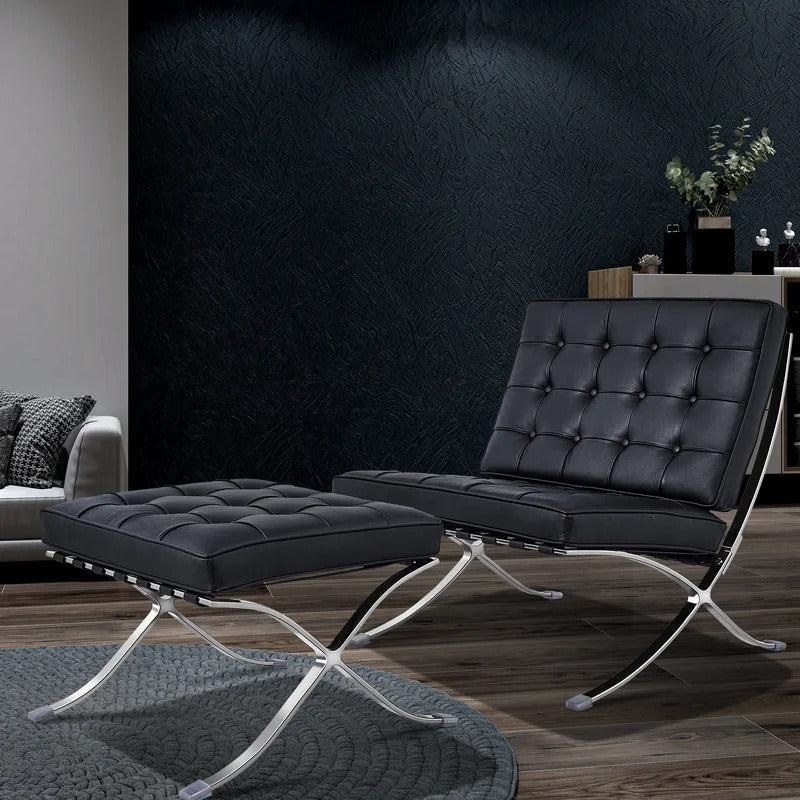 Lounge Chair: Inferno Genuine Leather Reclining Chaise Lounge