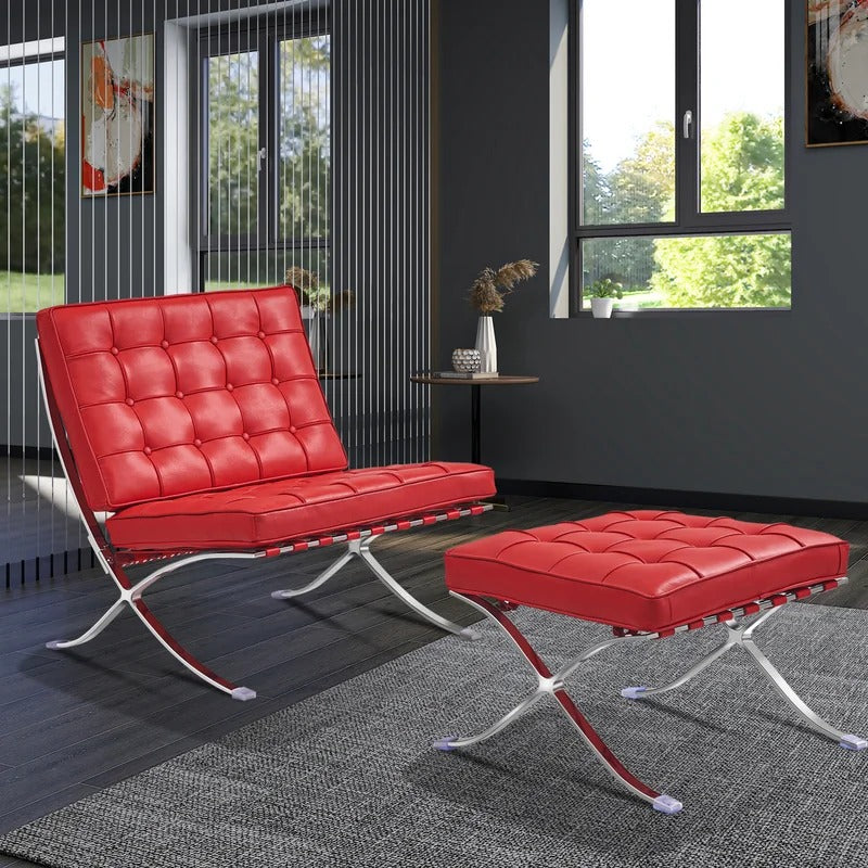 Lounge Chair: Inferno Genuine Leather Reclining Chaise Lounge
