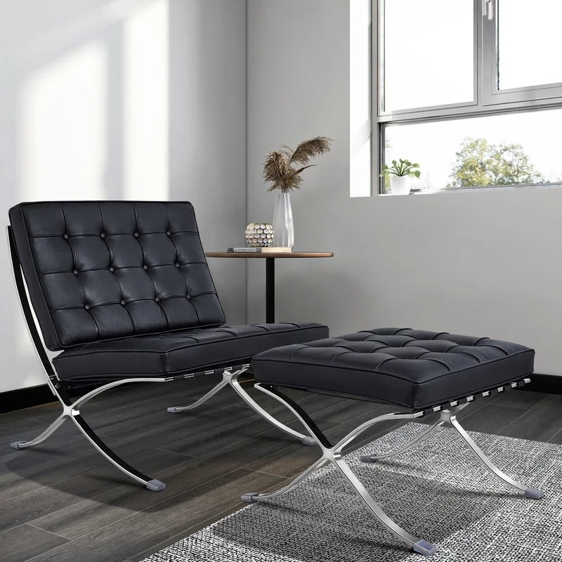 Lounge Chair: Inferno Genuine Leather Reclining Chaise Lounge