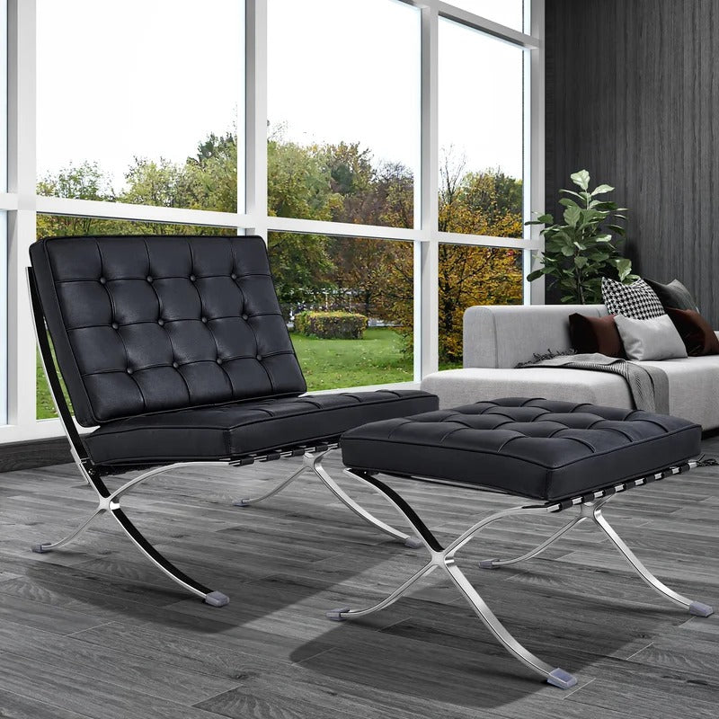 Lounge Chair: Inferno Genuine Leather Reclining Chaise Lounge