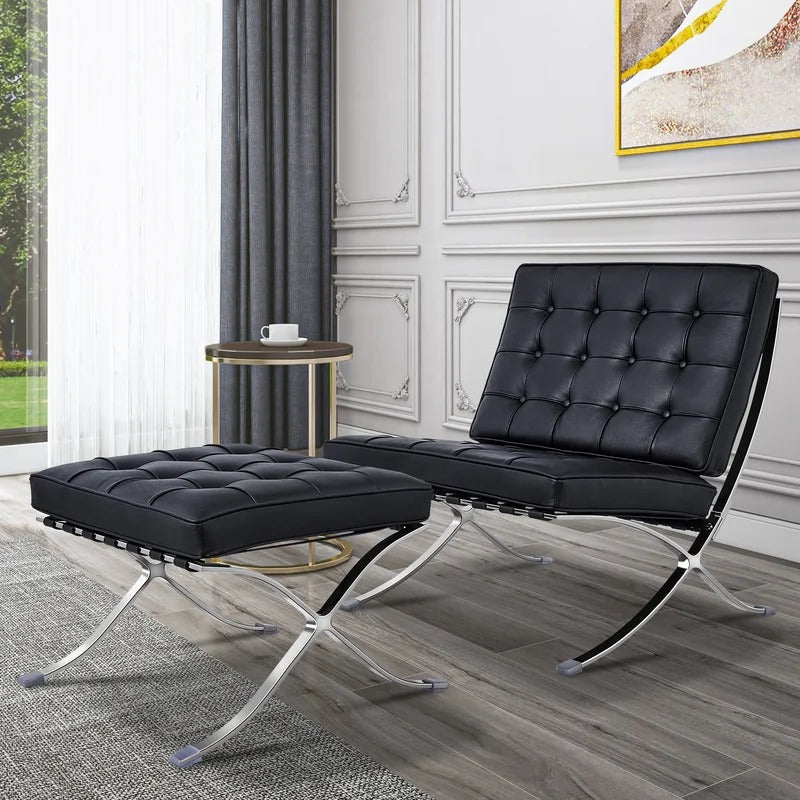 Lounge Chair: Inferno Genuine Leather Reclining Chaise Lounge