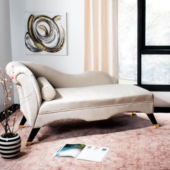 Lounge Chair: Kunim Velvet Chaise with Pillow