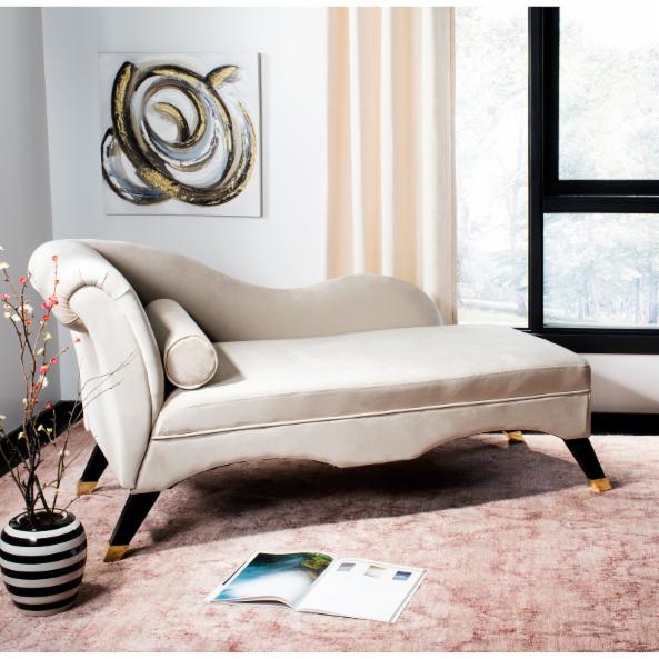 Lounge Chair: Kunim Velvet Chaise with Pillow