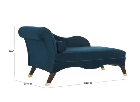 Lounge Chair: Kunim Velvet Chaise with Pillow