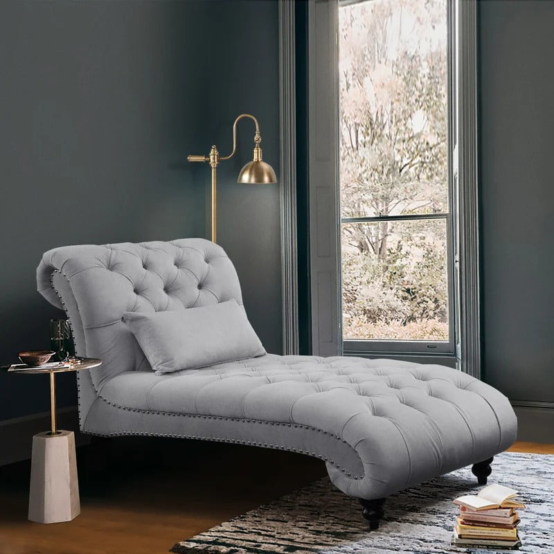 Lounge Chair: Leftoh Tufted Armless Chaise Lounge