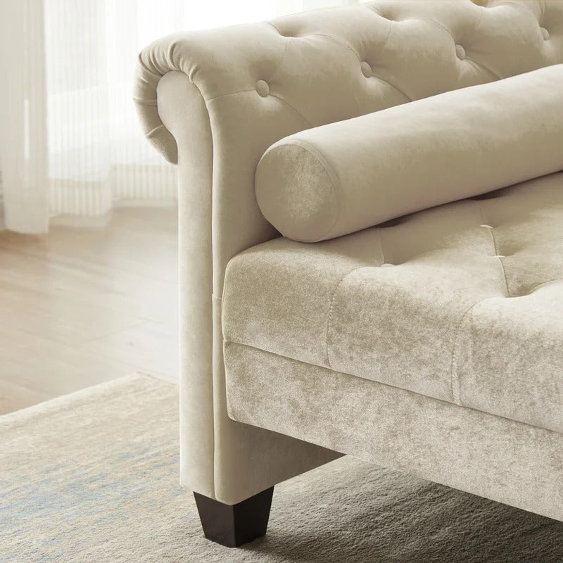 Lounge Chair: Mabel Rolled Arms Chaise Lounge