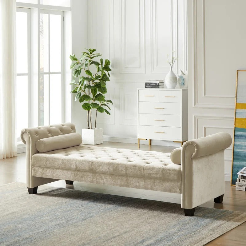 Lounge Chair: Mabel Rolled Arms Chaise Lounge