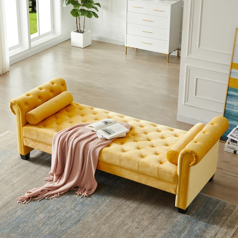 Lounge Chair: Mabel Rolled Arms Chaise Lounge