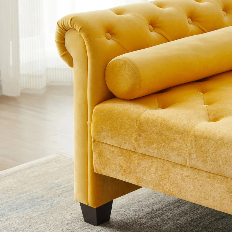 Lounge Chair: Mabel Rolled Arms Chaise Lounge