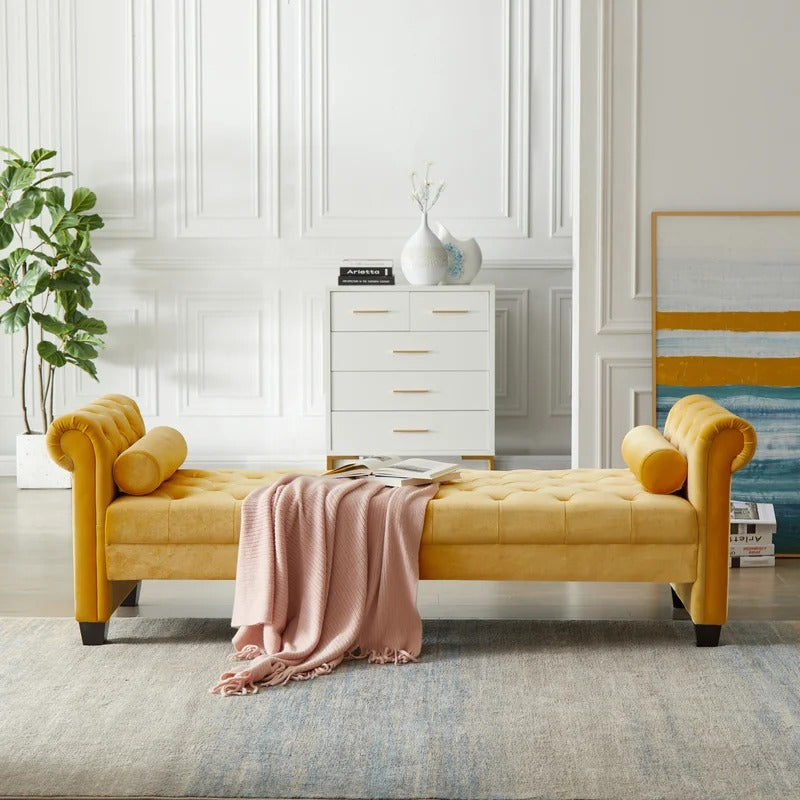 Lounge Chair: Mabel Rolled Arms Chaise Lounge