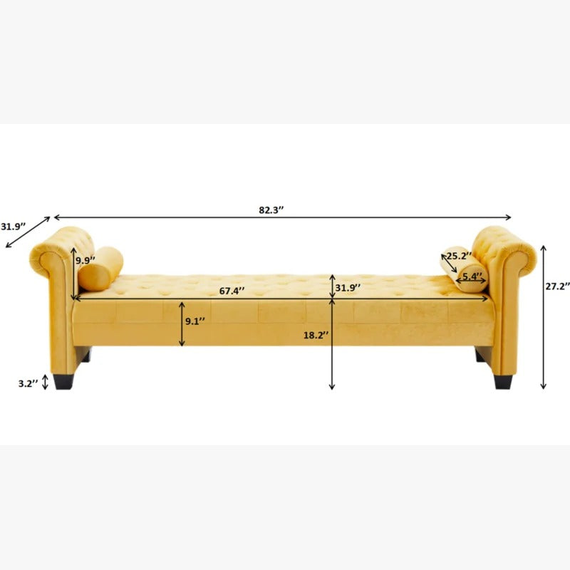 Lounge Chair: Mabel Rolled Arms Chaise Lounge