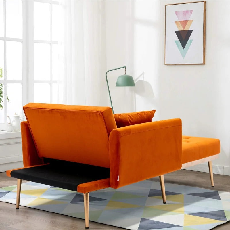 Lounge Chair: Matisha Tufted Two Flared Arms Chaise Lounge