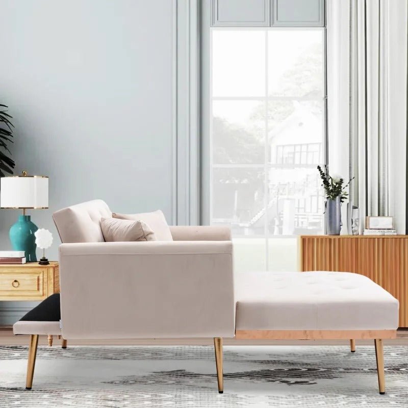 Lounge Chair: Matisha Tufted Two Flared Arms Chaise Lounge