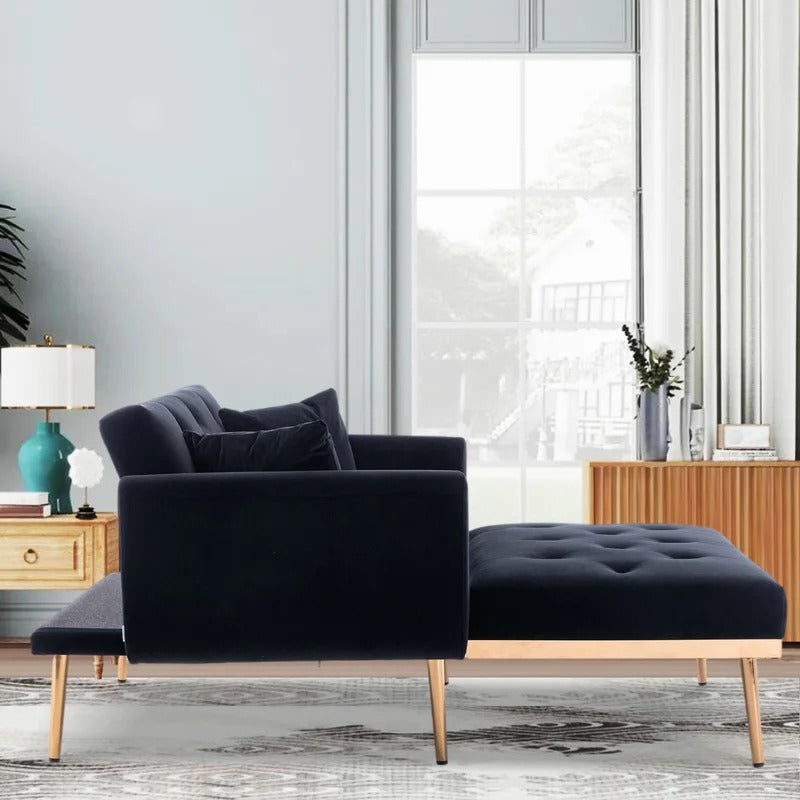 Lounge Chair: Matisha Tufted Two Flared Arms Chaise Lounge