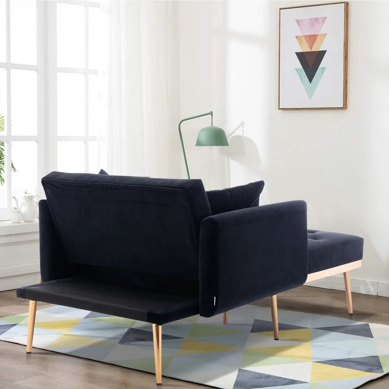 Lounge Chair: Matisha Tufted Two Flared Arms Chaise Lounge