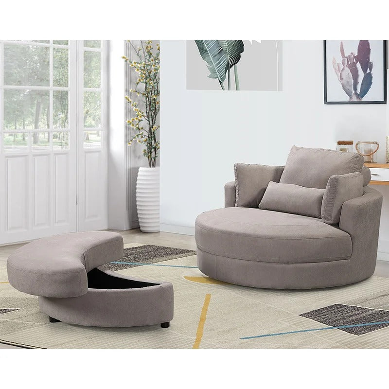 Lounge Chair: Velar Round Arms Chaise Lounge (Set of 2)