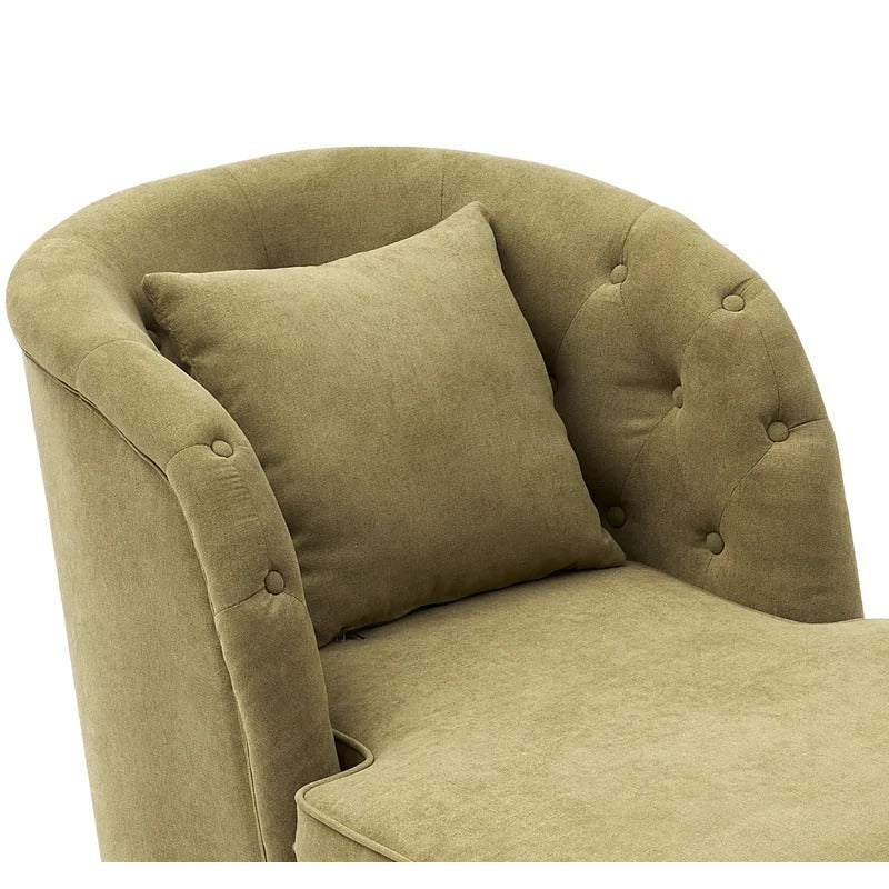 Lounge Chair: Xonet Tufted Two Arm Round Chaise Lounge with Storage