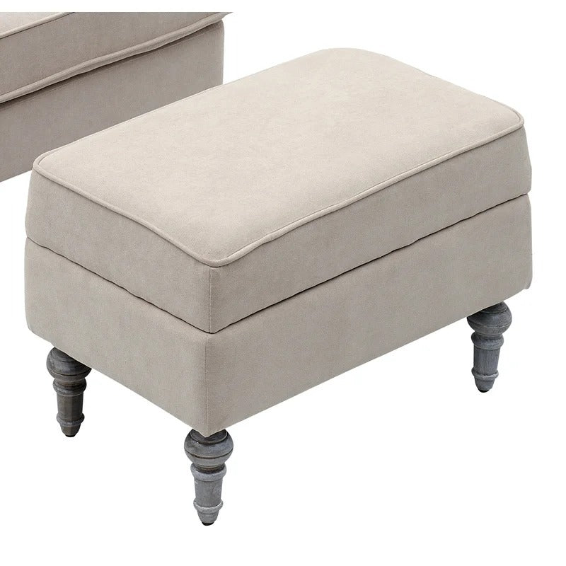Lounge Chair: Xonet Tufted Two Arm Round Chaise Lounge with Storage