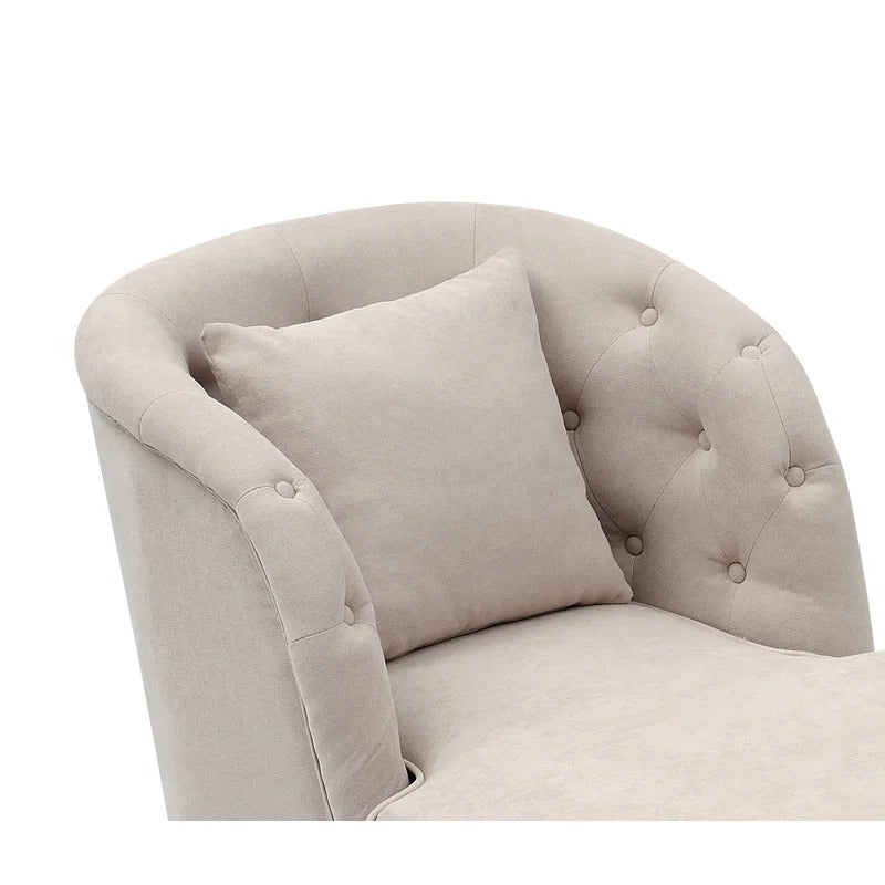 Lounge Chair: Xonet Tufted Two Arm Round Chaise Lounge with Storage