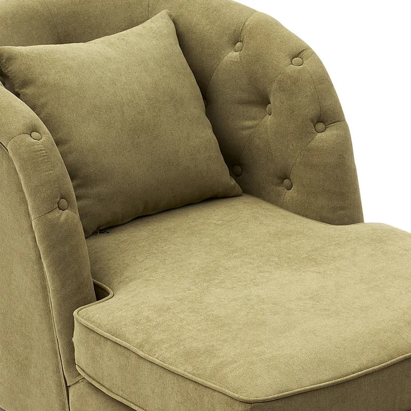 Lounge Chair: Xonet Tufted Two Arm Round Chaise Lounge with Storage