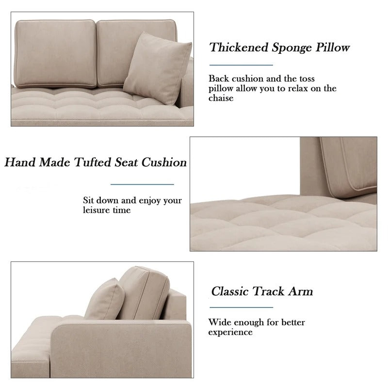 Lounge Chair: Yeforn Tufted One Arm Right-Arm Chaise Lounge