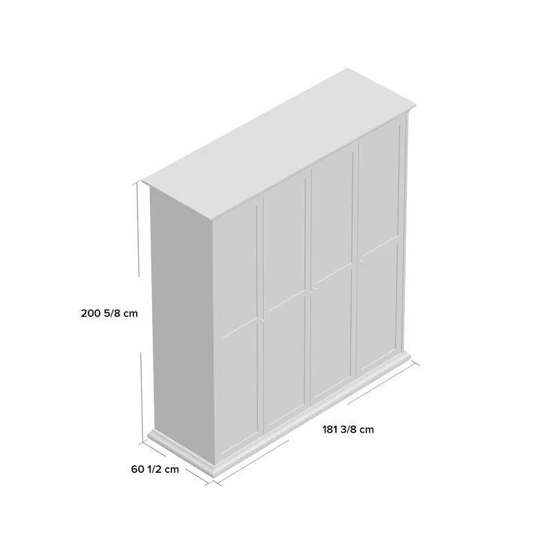 4 Door Wardrobe: Lovely 4 Door Manufactured Wood Wardrobe