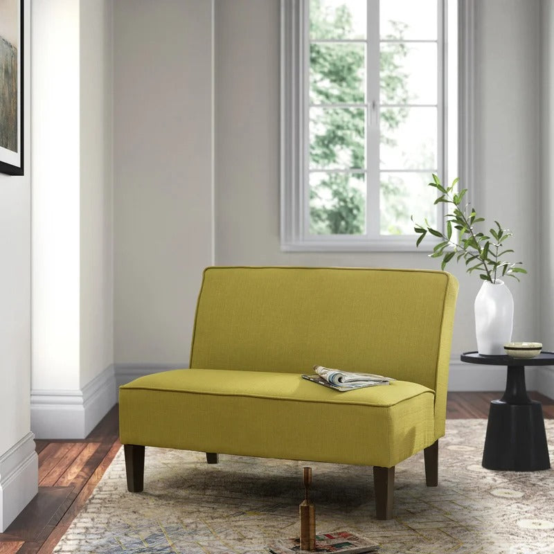 Loveseat: 44.5'' Linen Arm less Loveseat Sofa