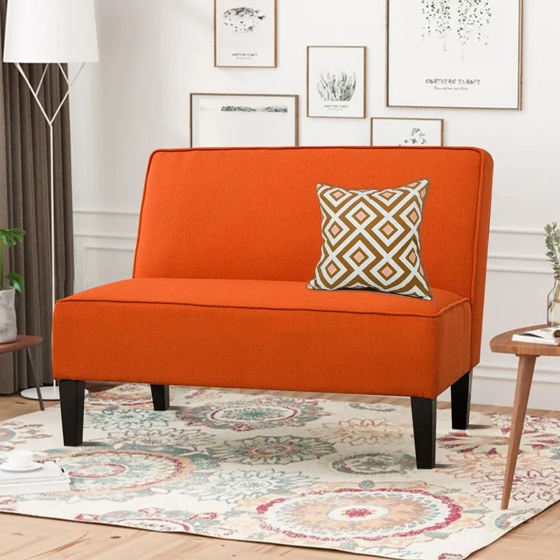 Loveseat: 44.5'' Linen Arm less Loveseat Sofa