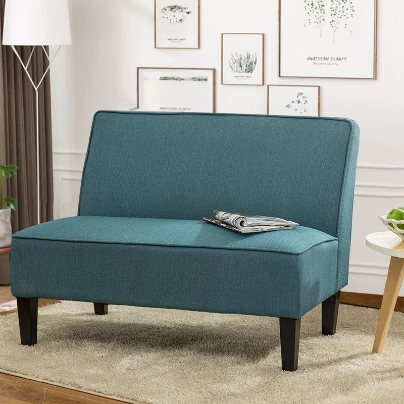 Loveseat: 44.5'' Linen Arm less Loveseat Sofa