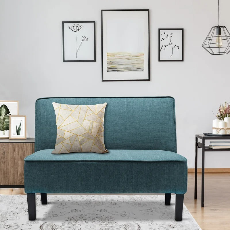 Loveseat: 44.5'' Linen Arm less Loveseat Sofa