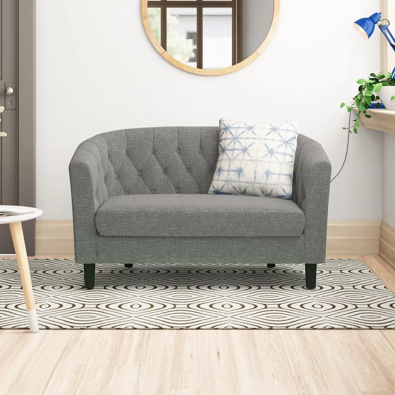 Loveseat: 49'' Rolled Arm Chesterfield Loveseat Sofa