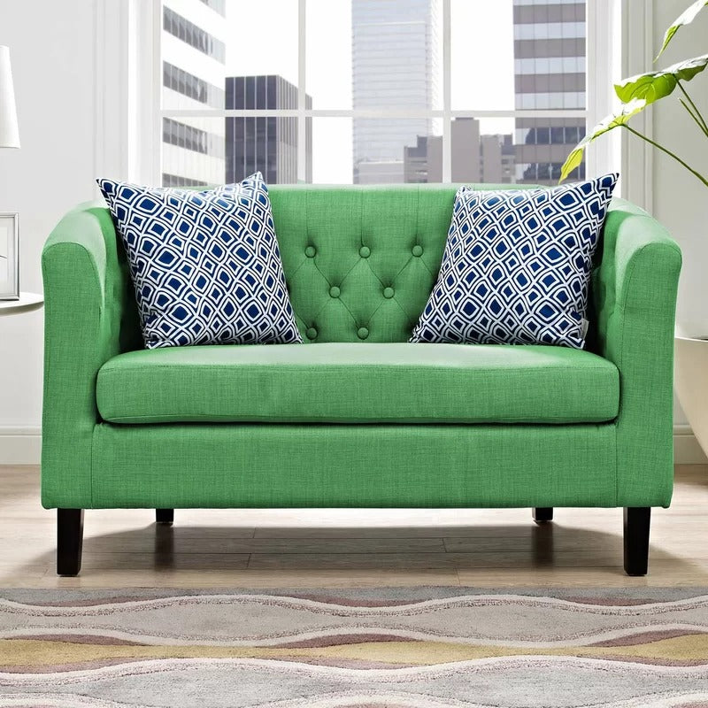 Loveseat: 49'' Rolled Arm Chesterfield Loveseat Sofa