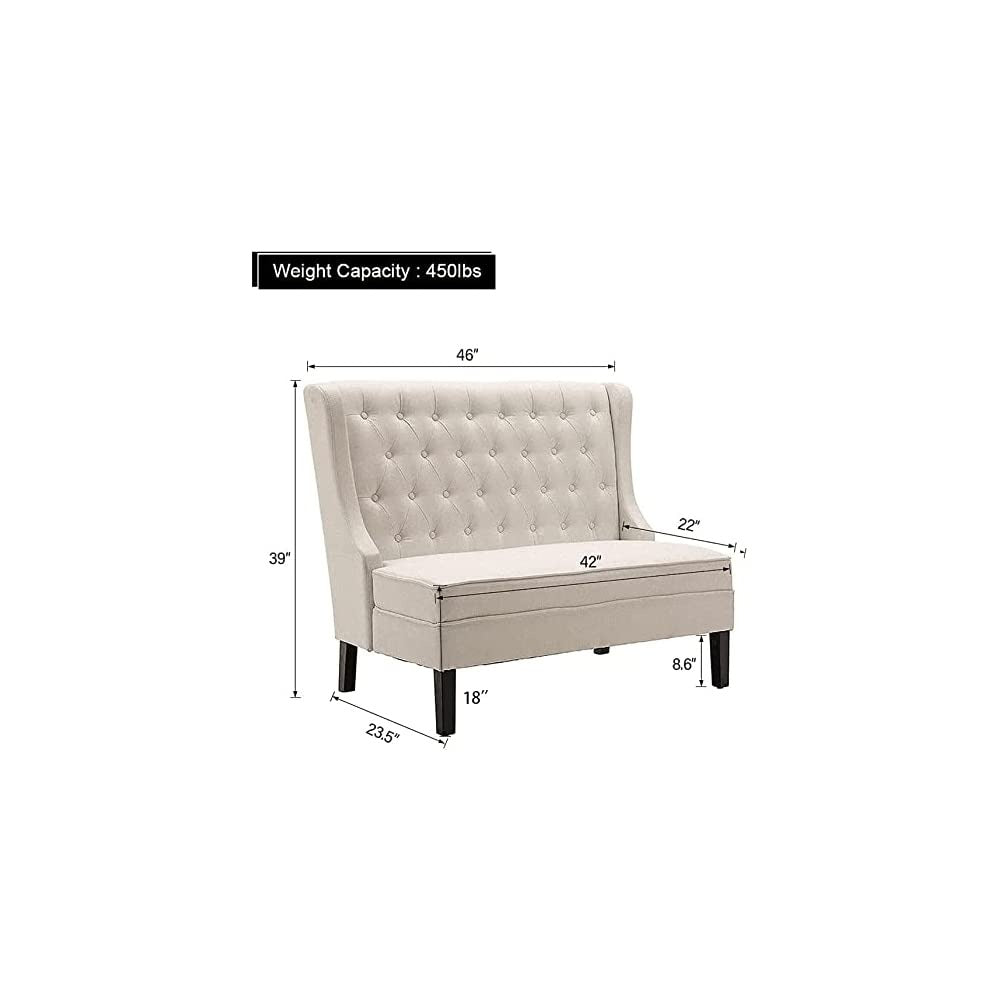 Loveseat 50.3 Recessed Arm Loveseat Sofa