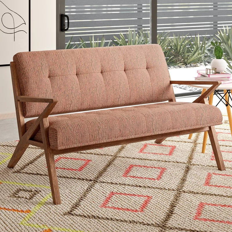 Loveseat: 53.75'' Square Arm Loveseat Sofa