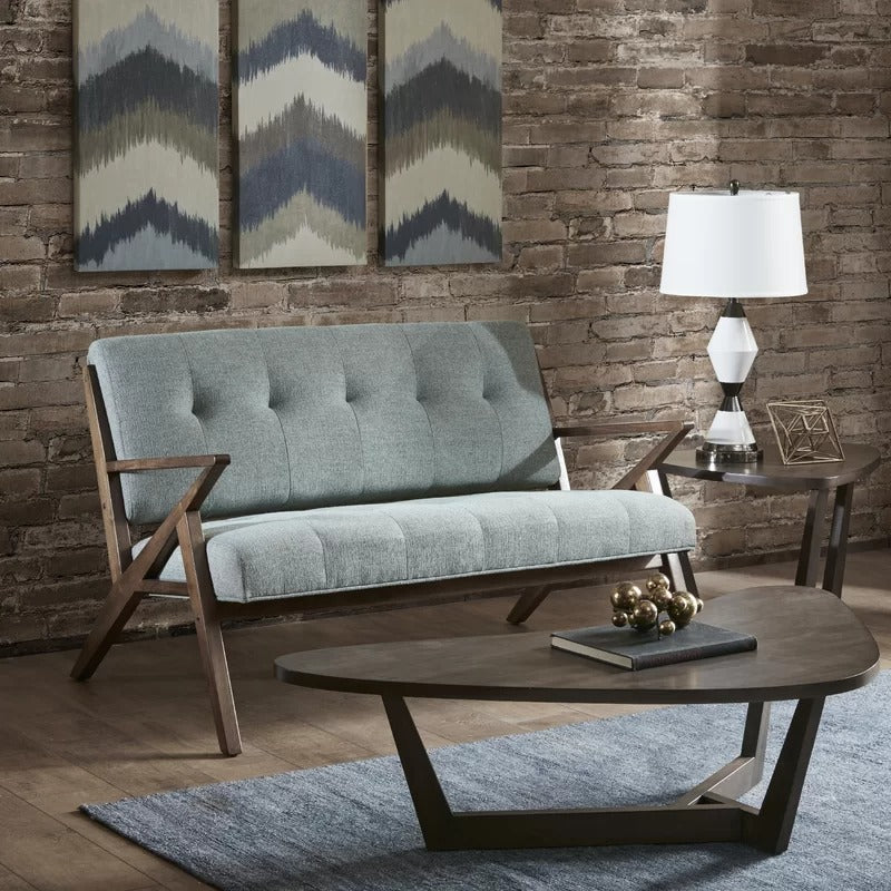 Loveseat: 53.75'' Square Arm Loveseat Sofa