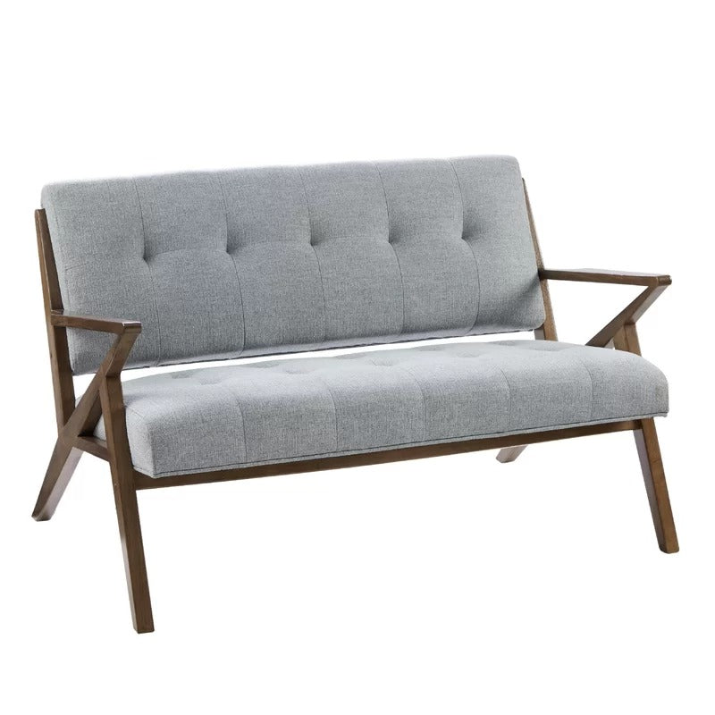 Loveseat: 53.75'' Square Arm Loveseat Sofa
