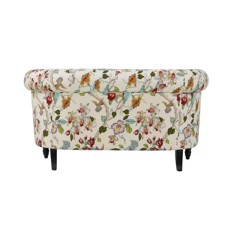 Loveseat: 54'' Rolled Arm Chesterfield Loveseat Sofa