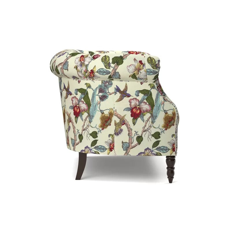 Loveseat: 54'' Rolled Arm Chesterfield Loveseat Sofa