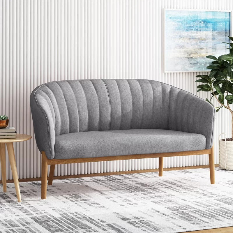 Loveseat: 55'' Recessed Arm Loveseat Sofa