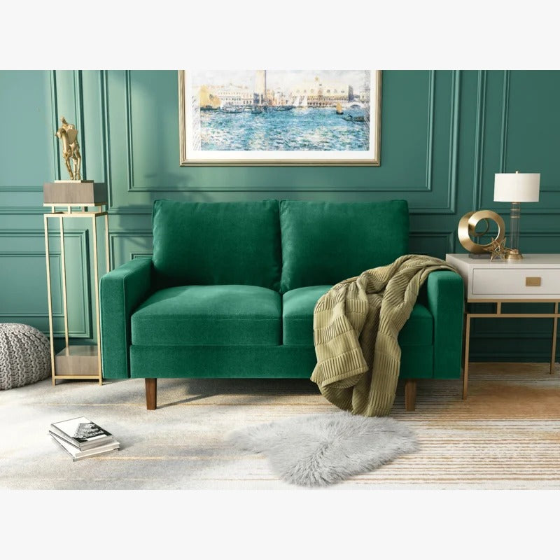 Loveseat: 57.9'' Square Arm Loveseat Sofa
