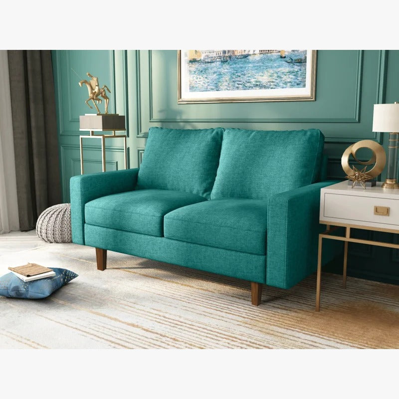Loveseat: 57.9'' Square Arm Loveseat Sofa