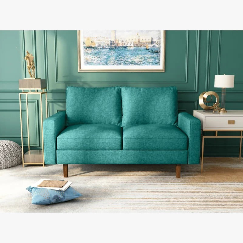 Loveseat: 57.9'' Square Arm Loveseat Sofa