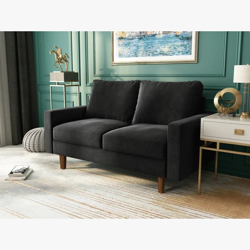 Loveseat: 57.9'' Square Arm Loveseat Sofa