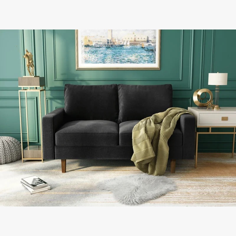 Loveseat: 57.9'' Square Arm Loveseat Sofa