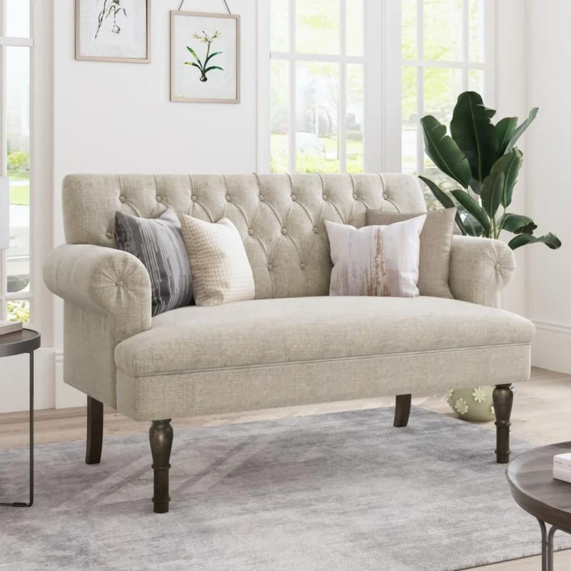 Loveseat: 58.27'' Rolled Arm Loveseat Sofa