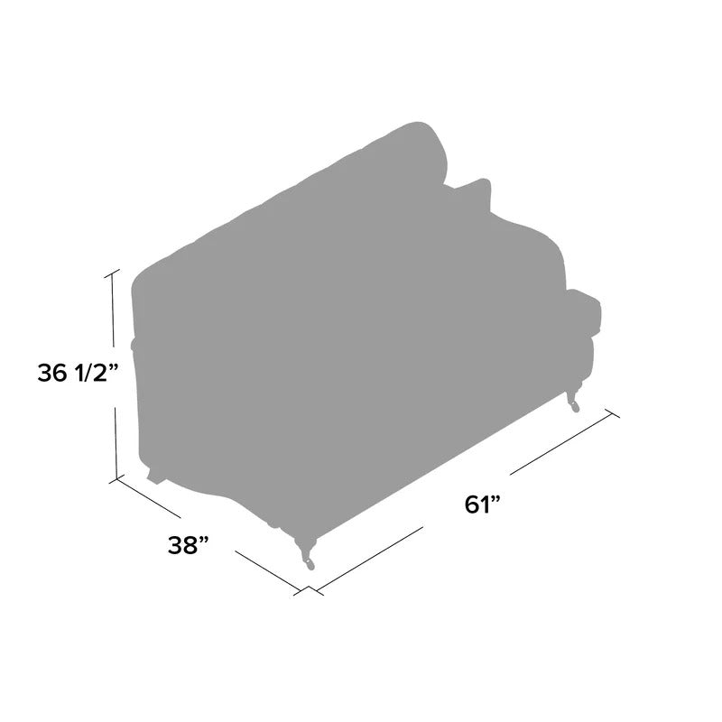 Loveseat: 61'' Linen Square Arm Loveseat Sofa