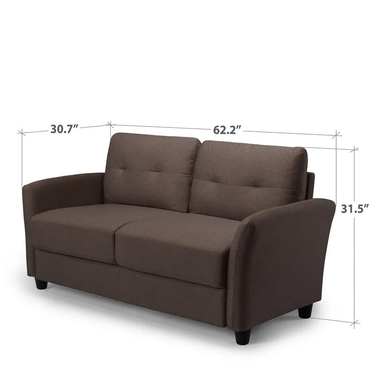 Loveseat: 62.2'' Flared Arm Loveseat Sofa